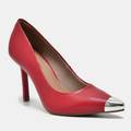 Sapato Scarpin Prata-vermelho 044-001-01