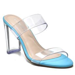 clear blue sandals