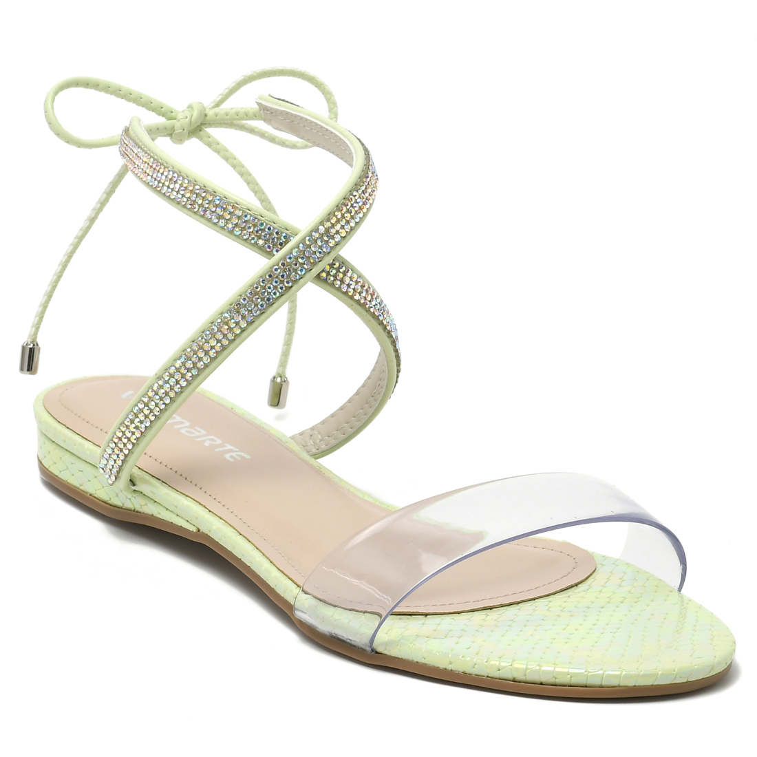 Sandália Rasteira Feminina Via Marte Metalizada 20-20854 Dourado | Zariff