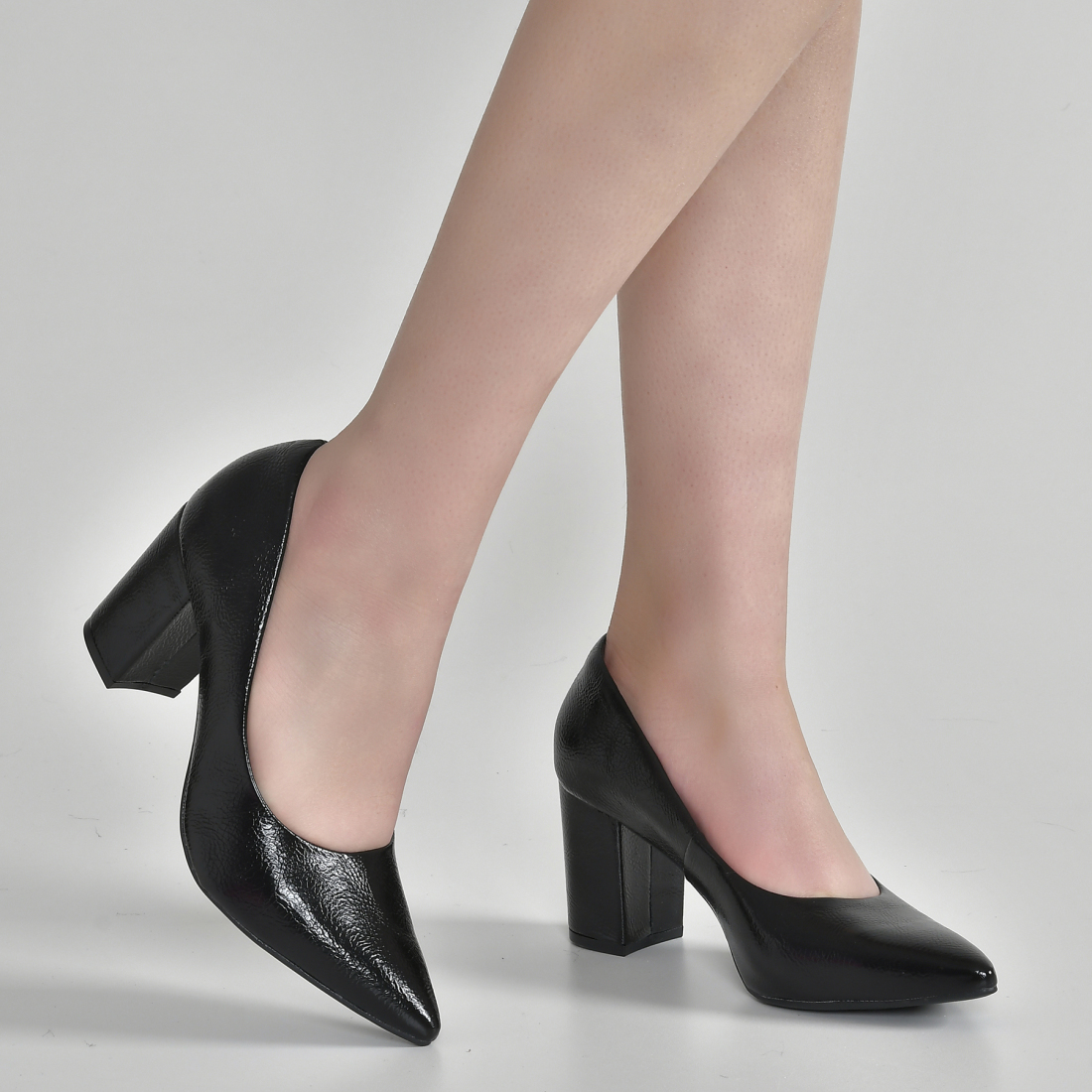 Sapato Scarpin Meia Pata Via Marte Scarpin Preto Sapato Salto Via